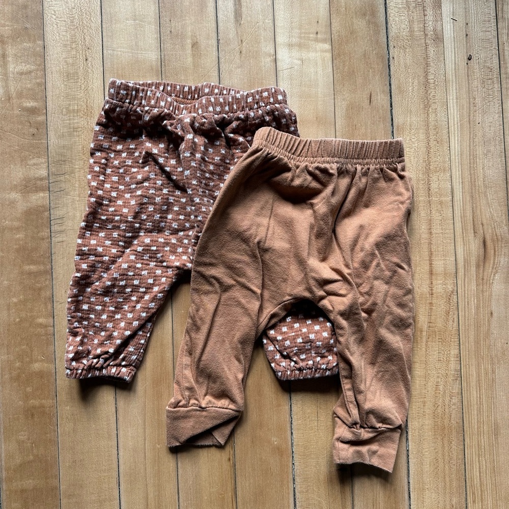Brown Cotton Baby Pants Set of 2